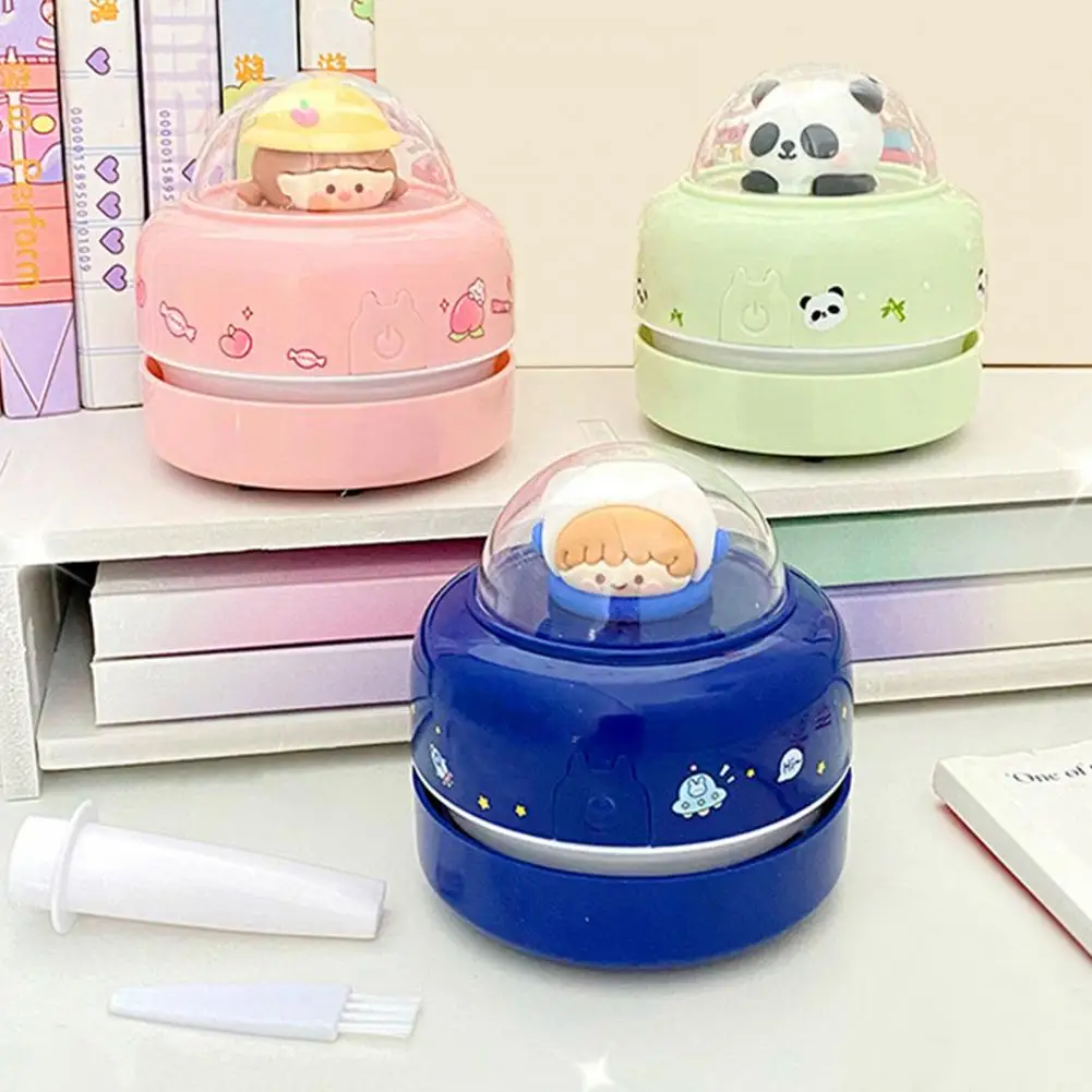 子供のためのかわいい漫画のデスクトップ掃除機、電池式、ポータブルミニテーブルダストスイーパー、省エネ、コードレス36