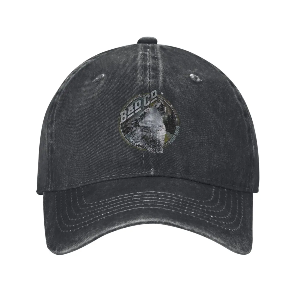 

Bad Company, Wolf Graphic, Vintage 1973, Rock Band demin Cap Breathable Design Cap Female Men's Baseball Cap