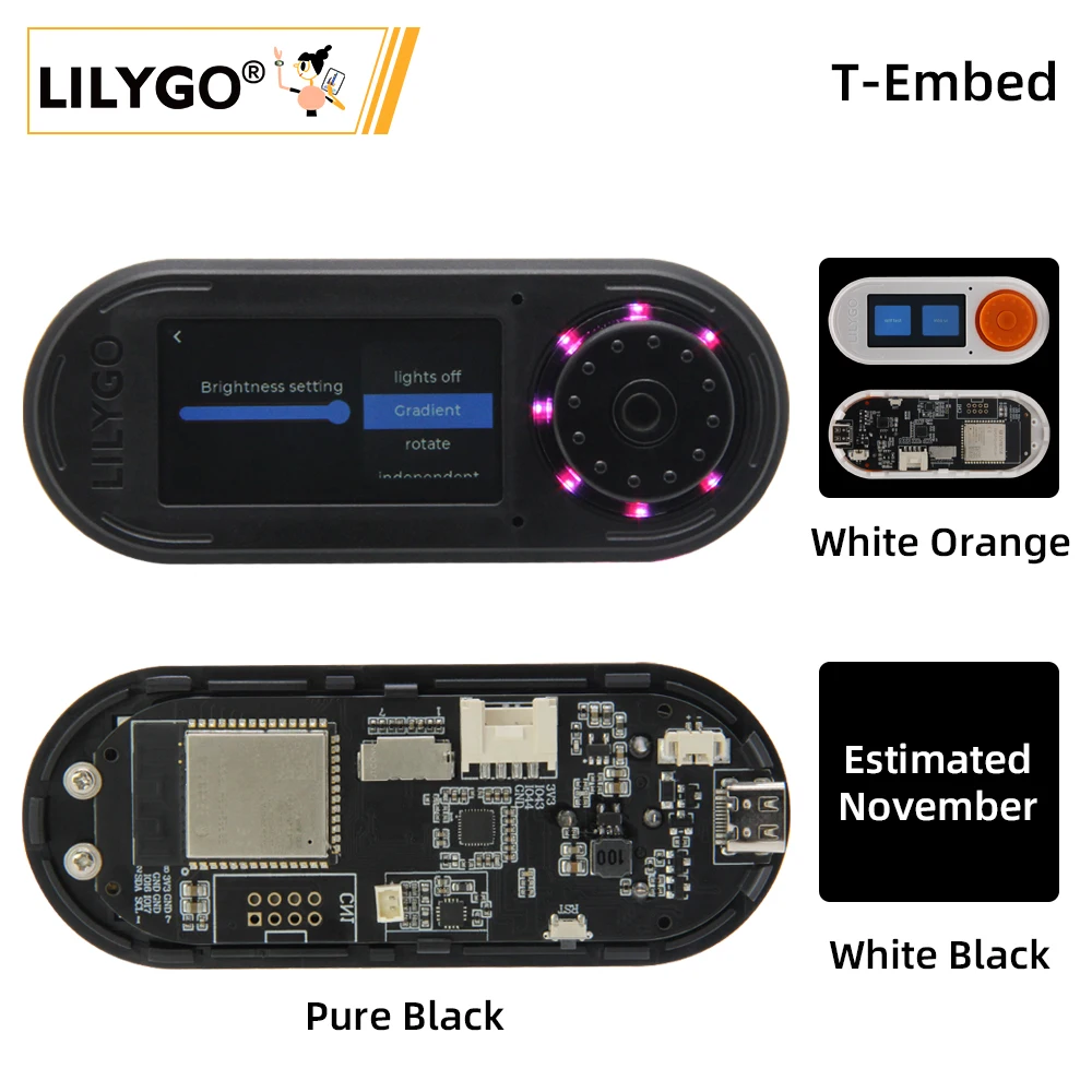 LILYGO® T-Embed ESP32-S3 niestandardowe panelu sterowania makro pokrętło osadzenia rozwój pokładzie z 1.9 cal wyświetlacz LCD ekran Flash 16MB