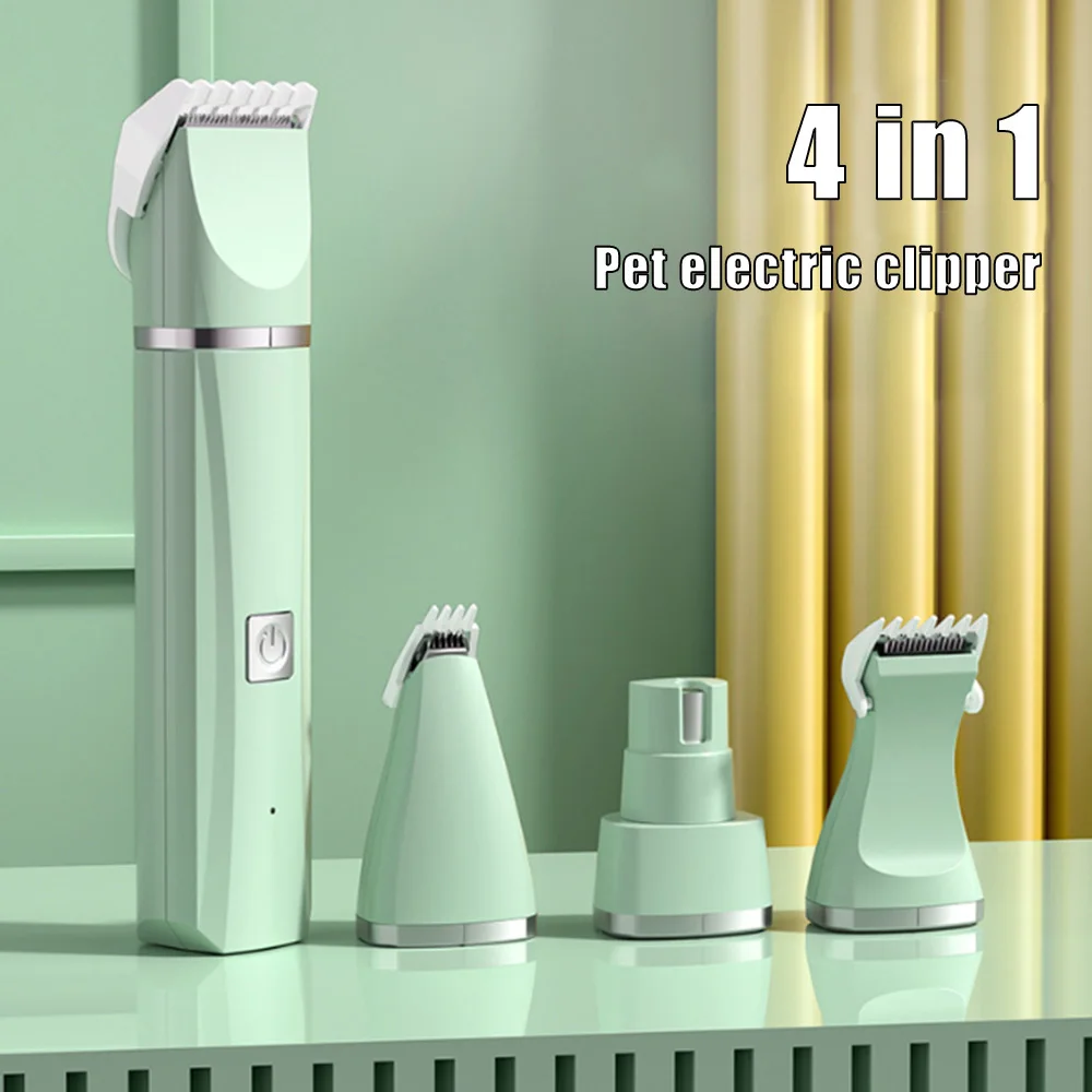 

4-in-1 Multi-functional Electric Dog Clippers For Grooming Cordless Dog Shaver Clippers Trimmers Low Noise Pet Grooming Tools