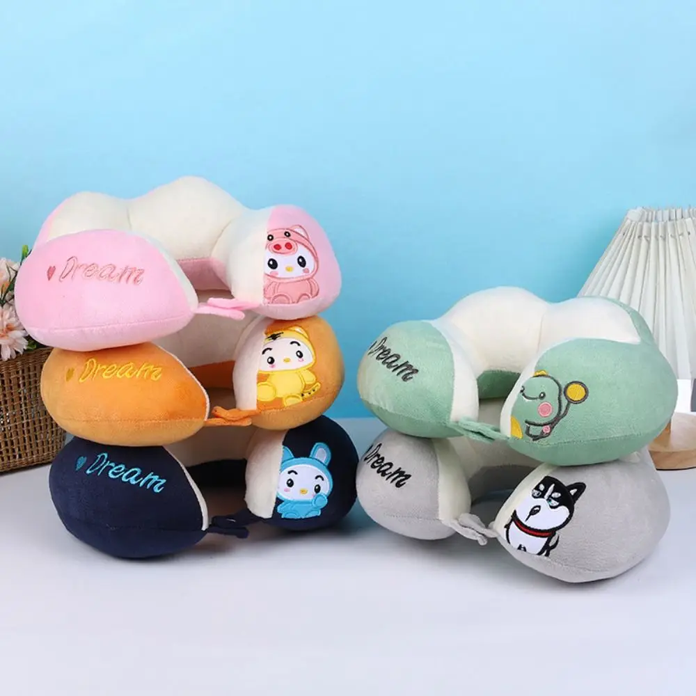 

Cartoon Animal U-shaped Plush Pillow Piggy Bunny Slow Rebound Sleep Camping Pillow Non-deformed Cotton Travel Plush Neck Pillow