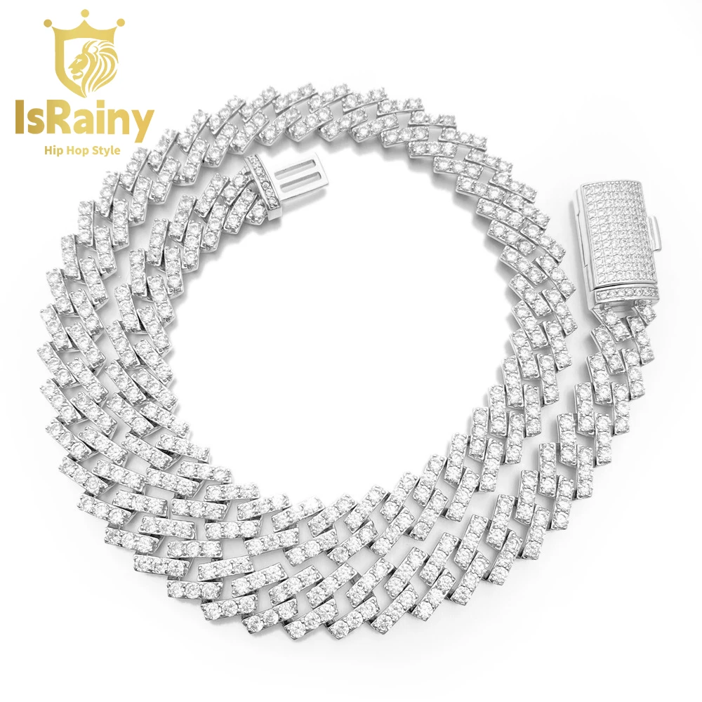 

IsRainy Hip Hop Rock 925 Sterling Silver Round Cut VVS1 Real GRA Moissanite Full Diamonds Tennis Chain Bracelets Fine Jewelry