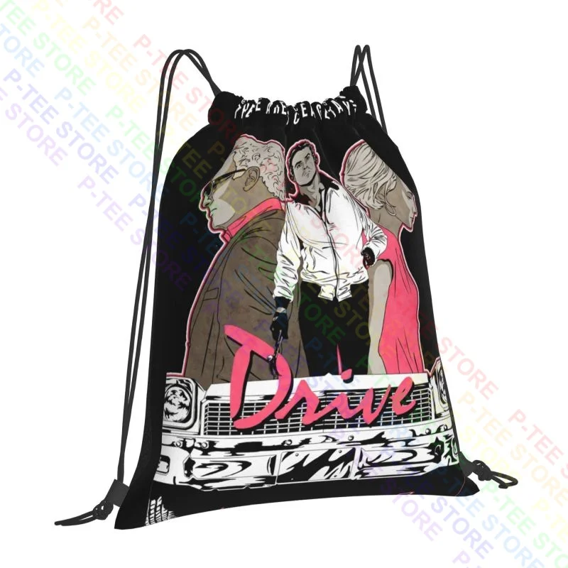 Drive V3 Movie Poster Ryan Gosling White Zink Drawstring Bags Gym Bag Travel Backpack Gym Tote Bag Clothes Backpacks