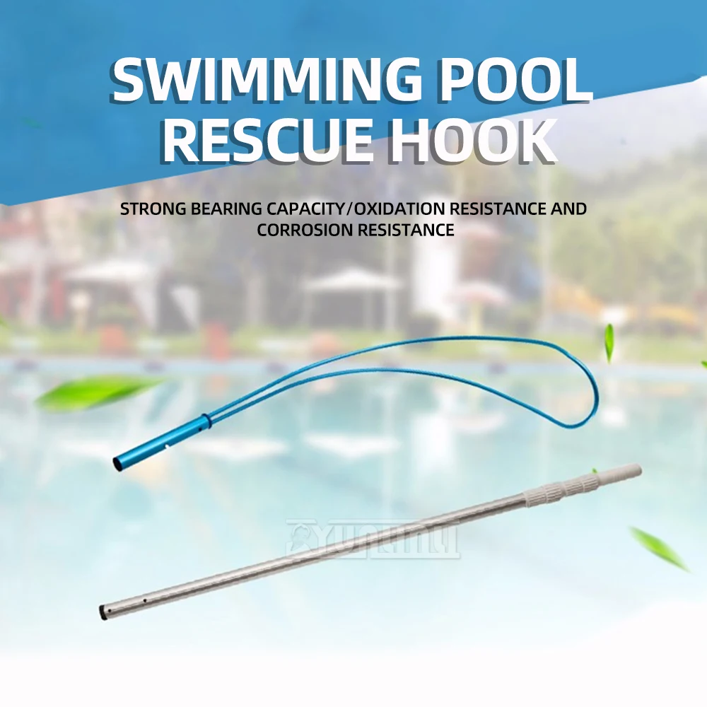 Swimming Pool Lifesaving Rod Thickened Aluminum Alloy Telescopic Rod Lifesaving Hook Swimming Pool Lifesaving Hook