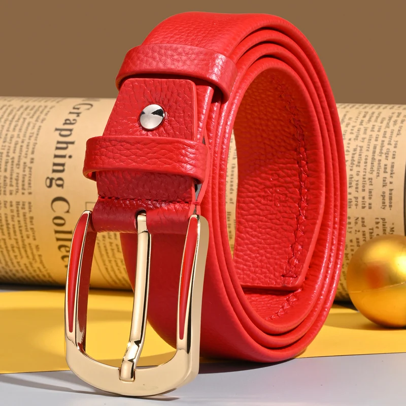 gold-six-leather-belt-women's-wide-genuine-leather-red-waist-belt-men's-style-top-layer-cowhide-red-pin-buckle-for-jeans