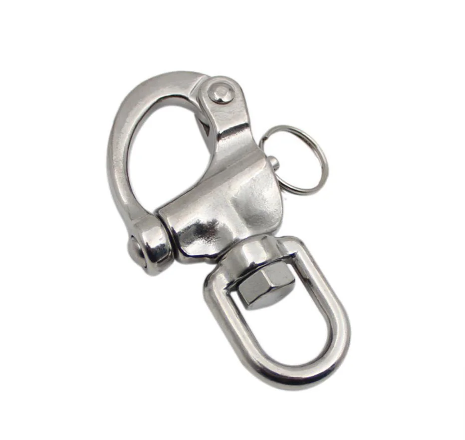 2PCS 316 Stainless Steel Swivel Shackle Quick Release Boat Anchor Chain Eye Shackle Swivel Snap Hook for Marine Architectural