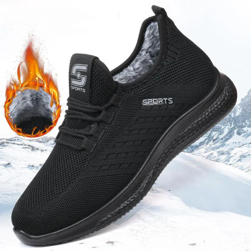 

New Winters Men Running Walking Mesh Shoes Casual Sneakers Outdoor Warm Snow Boots Athletic Gym Lightweight Men Tennis Footwear