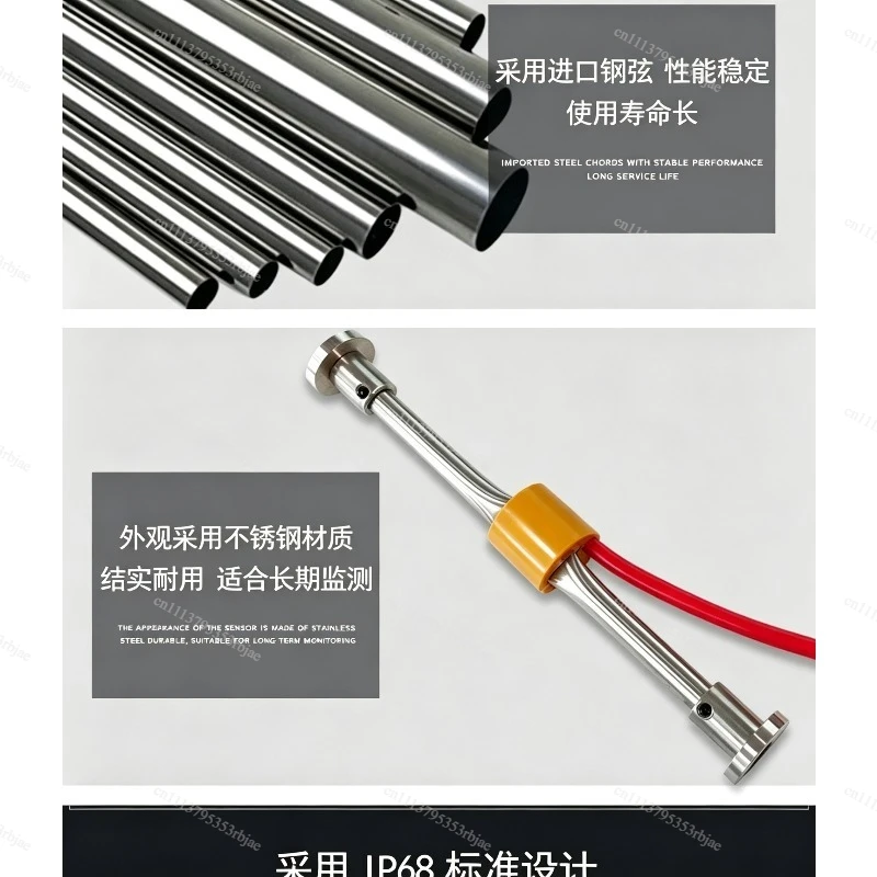 Concrete Soil Stress Concret Vibrating String Steel Surface Strain Gauge Embedded