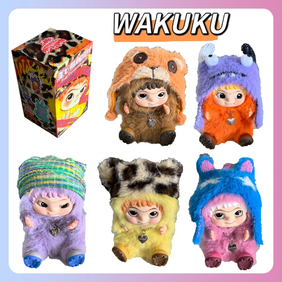 

Keychain 6pcs WAKUKU Rabbit & Fox Series WAKUKU Trendy Fun Party Plush Blind Box Face Doll Anime Figures Kawaii Backpack Pendant