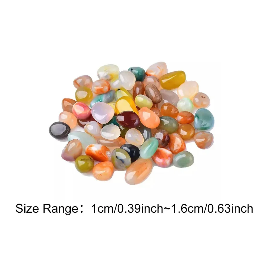 120g/240g Random Color Polished Pebble Stones Kit 1-1.6cm Multicolor Gravel Aquarium Substrate Fish Tank Decor Succulent ZYF