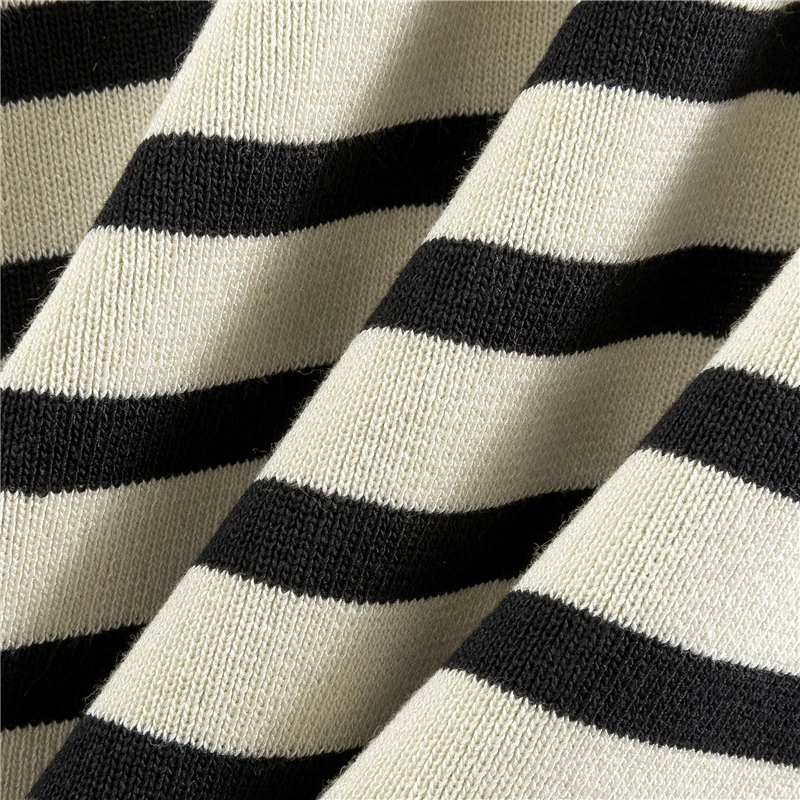 New In Autumn Winter Women Knitted Suit Striped Tops Wide Leg knit pantst Waist Loose Set 2-piece Set Casual Clothes for Women