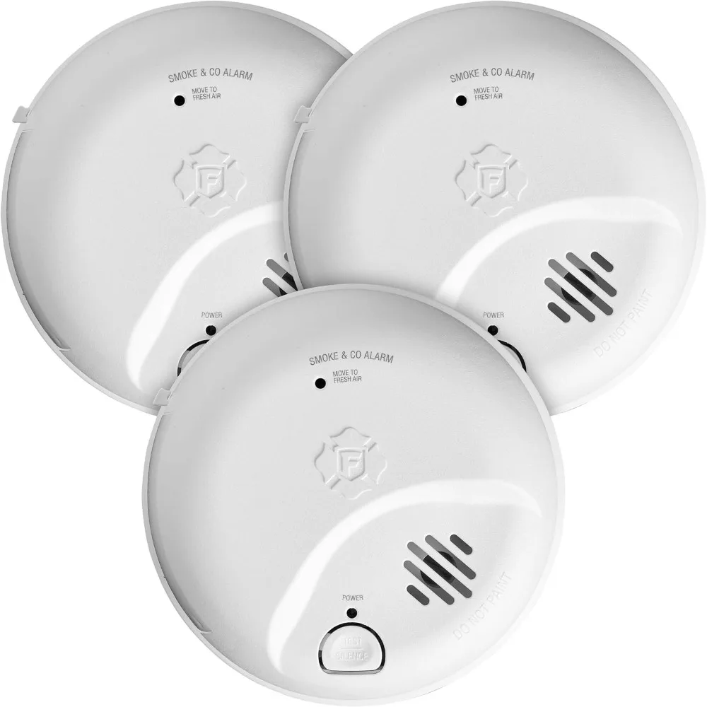 

Interconnect Hardwire Combination Smoke & Carbon Monoxide Alarm with Battery Backup - 3 Pack