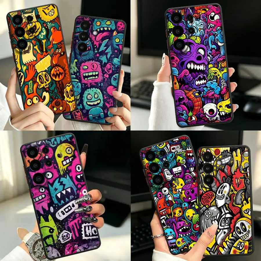 Funda Back Phone Cover Case for Samsung Galaxy S26 S23 FE S21 S24 Plus Note 20 Ultra 10+ S22 S25 Ultra S20 FE Wild Monster