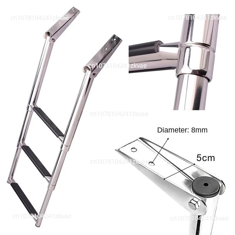 316 stainless steel yacht launch ladder hidden folding telescopic launch ladder boarding ladder pedal