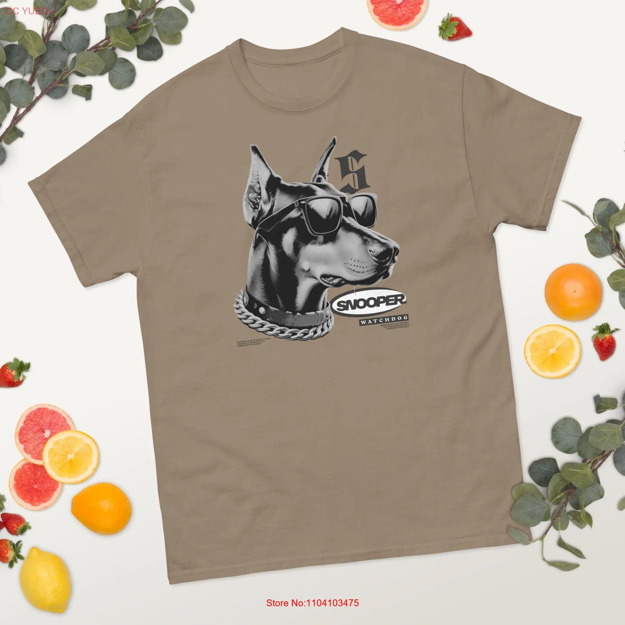 Cool Doberman Dog with Sunglasses T Shirt Trendy Watchdog Snooper Fun Lover Stylish ArT long or short sleeves