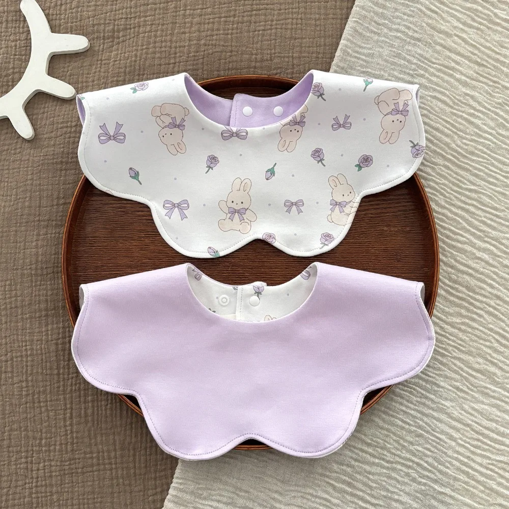 Absorbent Reversible Baby Bib Breathable Antibacterial Drool Bibs Soft Snap Closure Bibs for Baby Girl Boy for Toddler Feeding