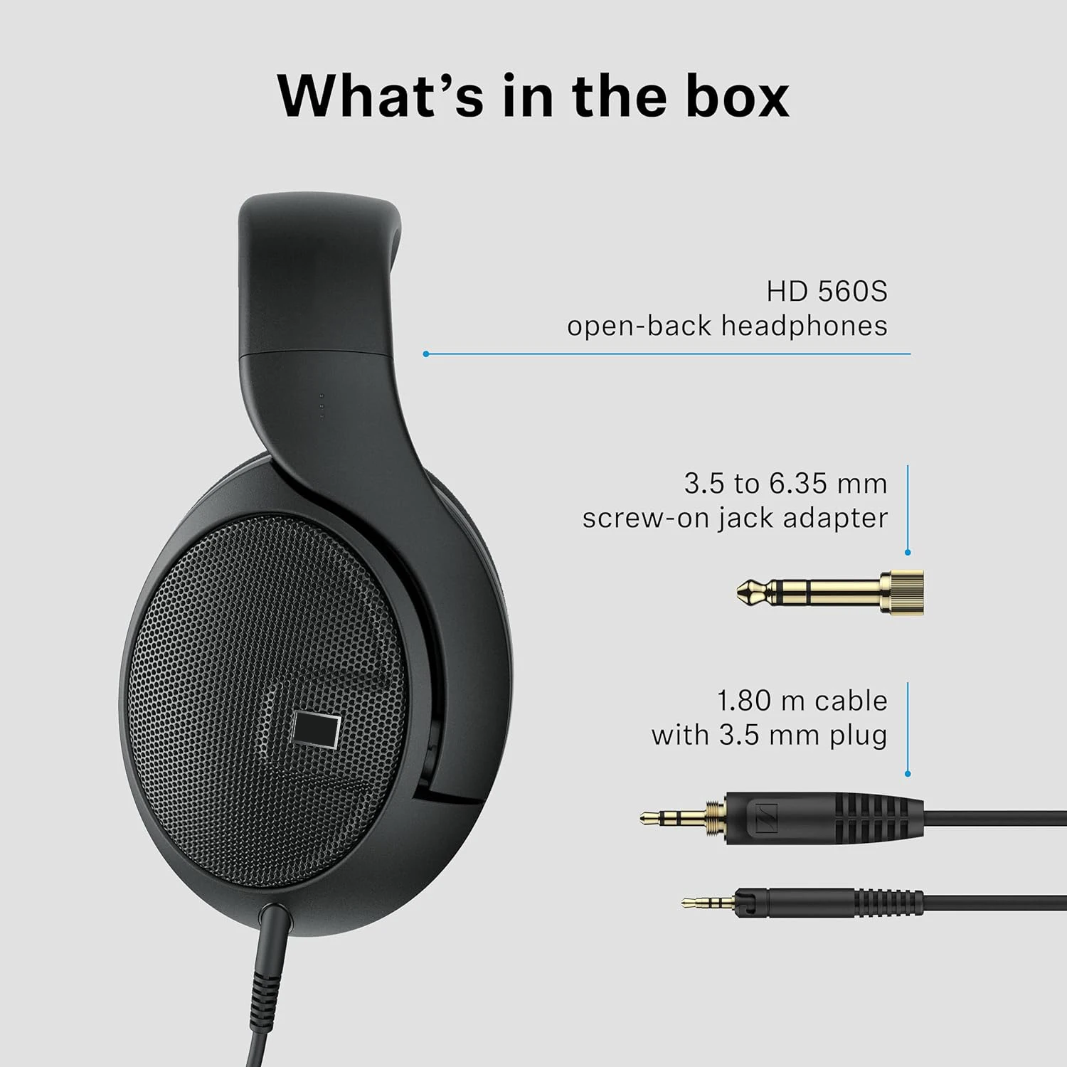 HD 560S Open-Back Over-Ear Studio Monitor Headphones with Neutral Response for Professional Recording Mixing Mastering