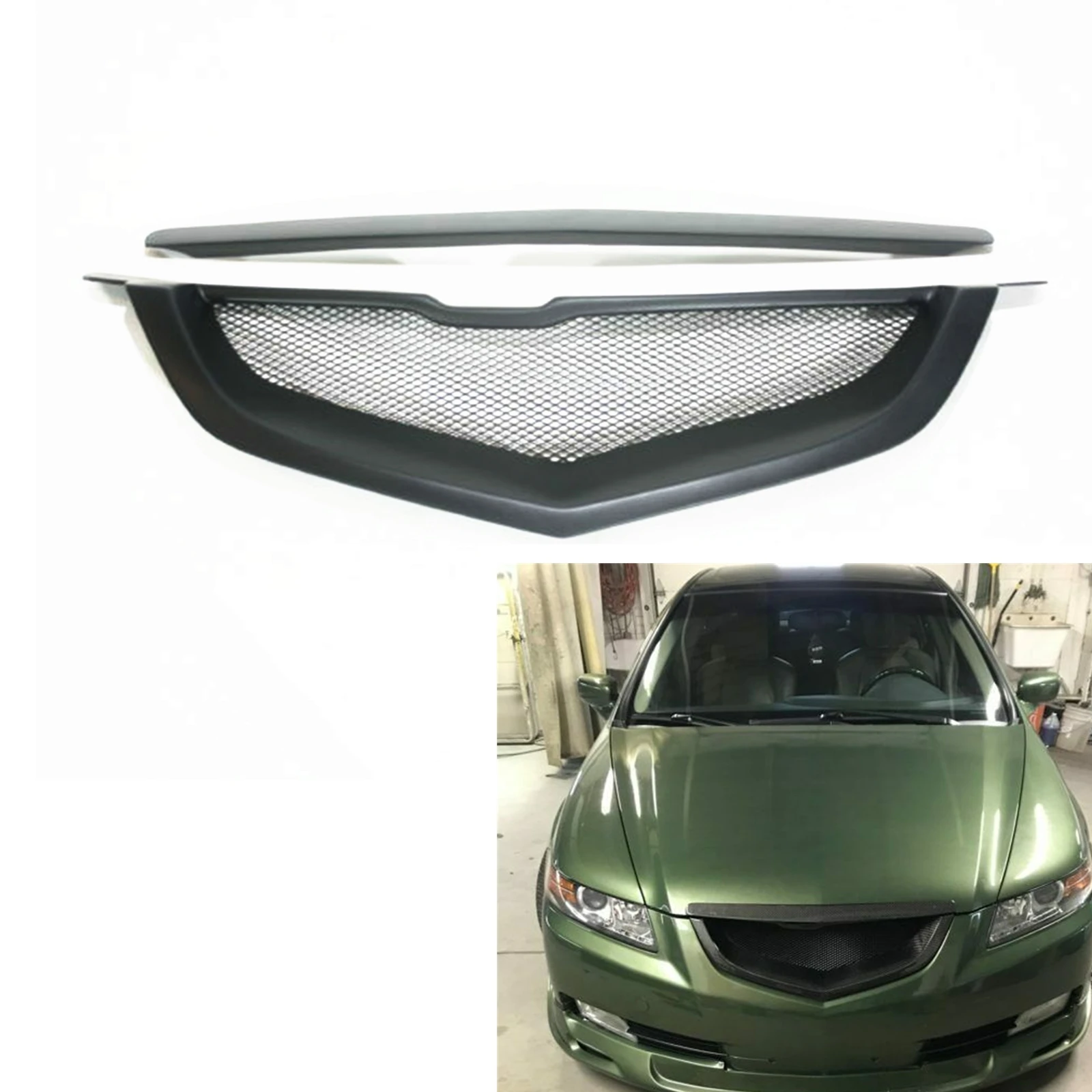 

Front Grille Racing Grills For Acura TL 2004-2006 Fiberglass/Carbon Fiber Car Upper Bumper Hood Vent Mesh Grid Body Kit Grating