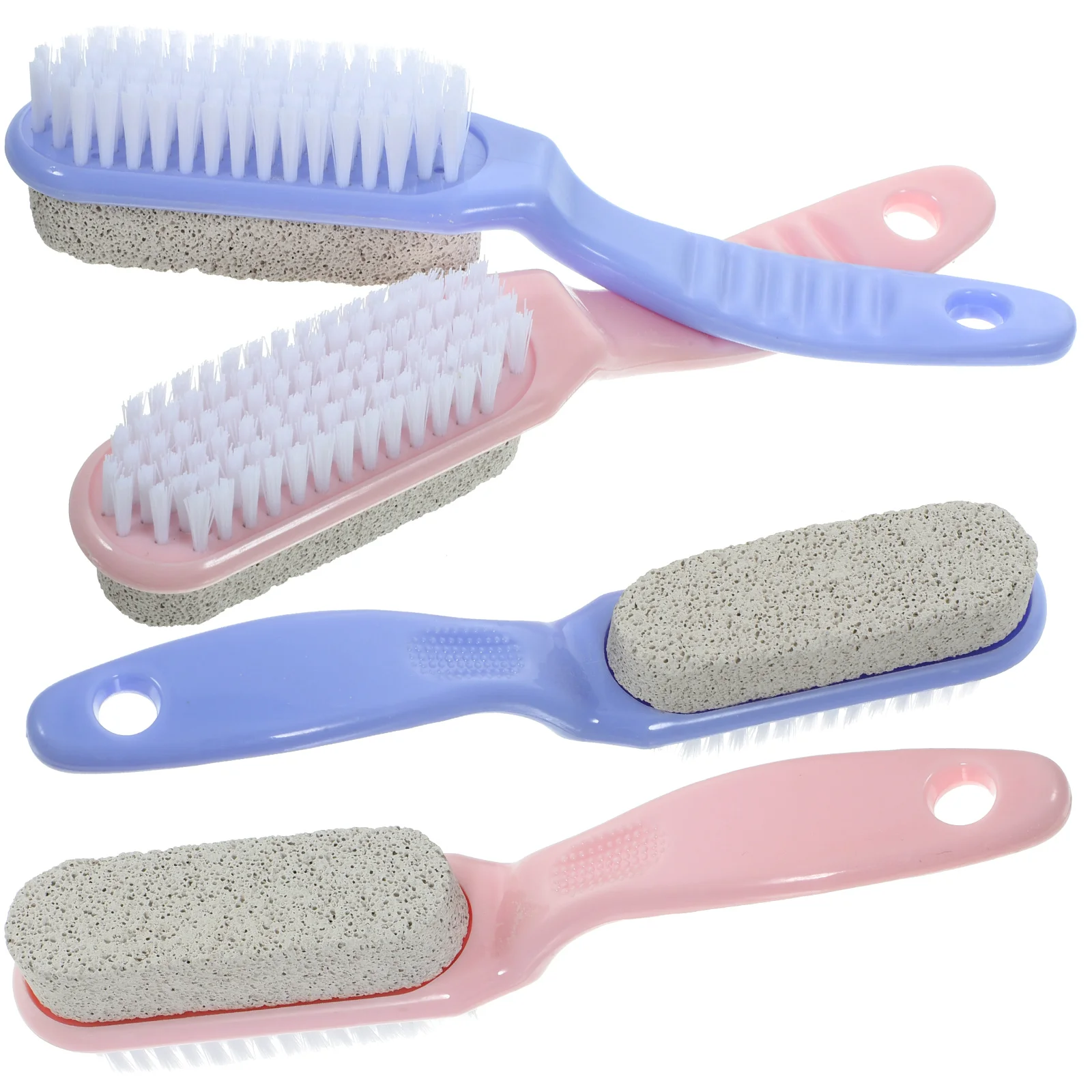 

4 Pcs Pumice Stone Pedicure Tools for Feet Plastic Nail Brush Dust Remover 17x3x4cm Scraping Foot Dead Skin Callus