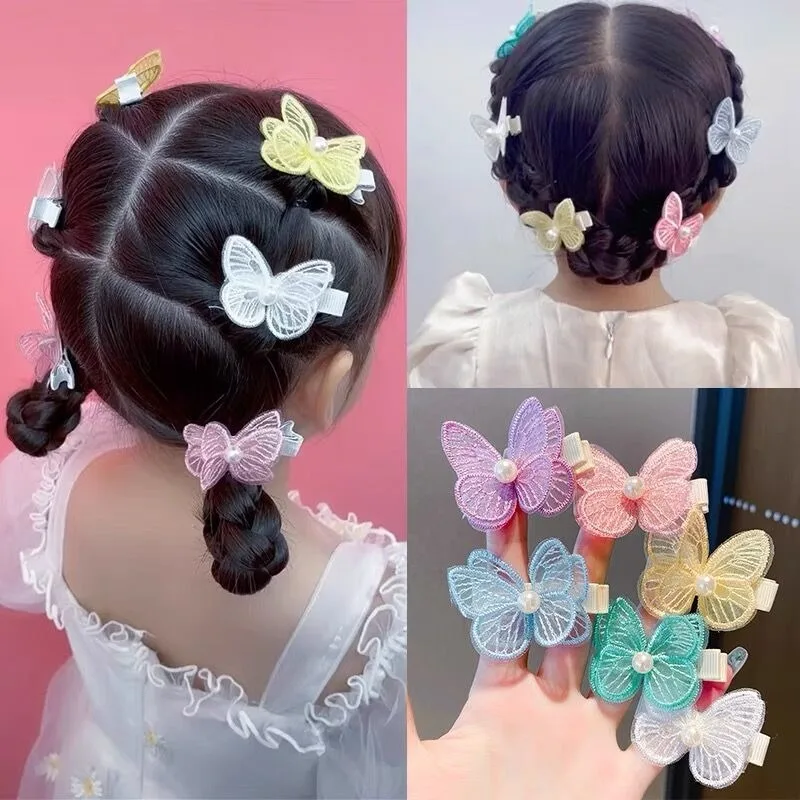 

Детская заколка-бабочка, тканевые аксессуары для волос для малышей, заколка для девочек, заколка-принцесса для младенцев, заколка-зажим для подростков