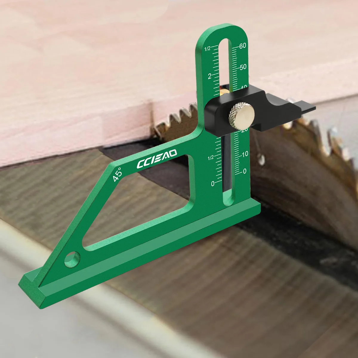 0‑60mm Aluminum Alloy Height Gauge Depth Gauge CNC Precision Measuring Tool for Table Saw Router Woodworking Setup Gauge