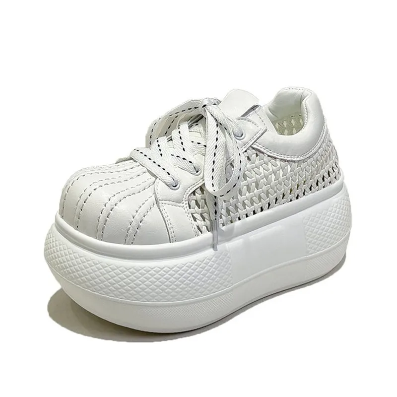 

New 2026 Summer and Autumn Ugly and Cute Big Head Thick Bottom Woven Sandals for Women's Height Increasing Casual Sports Shoes
