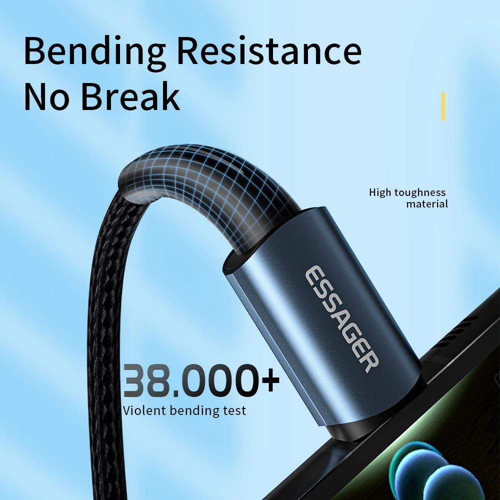 

100W/60W 1m/2m Fast Charging Data Cable LED Indicator Light Dual Type-C Interface Mobile Phone Charging Cable for IPhone Samsung