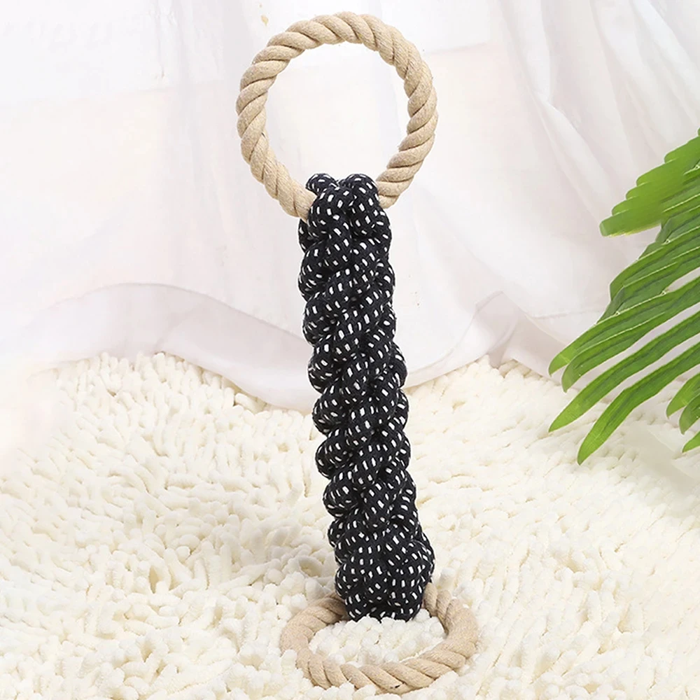 لعبة حبل للكلاب مصنوعة من مزيج القطن بحلقة مزدوجة - متينة ومقاومة للعض وتفاعلية للعب الساحبة، تناسب سلالات الكلاب المتوسطة إلى الكبيرة #3