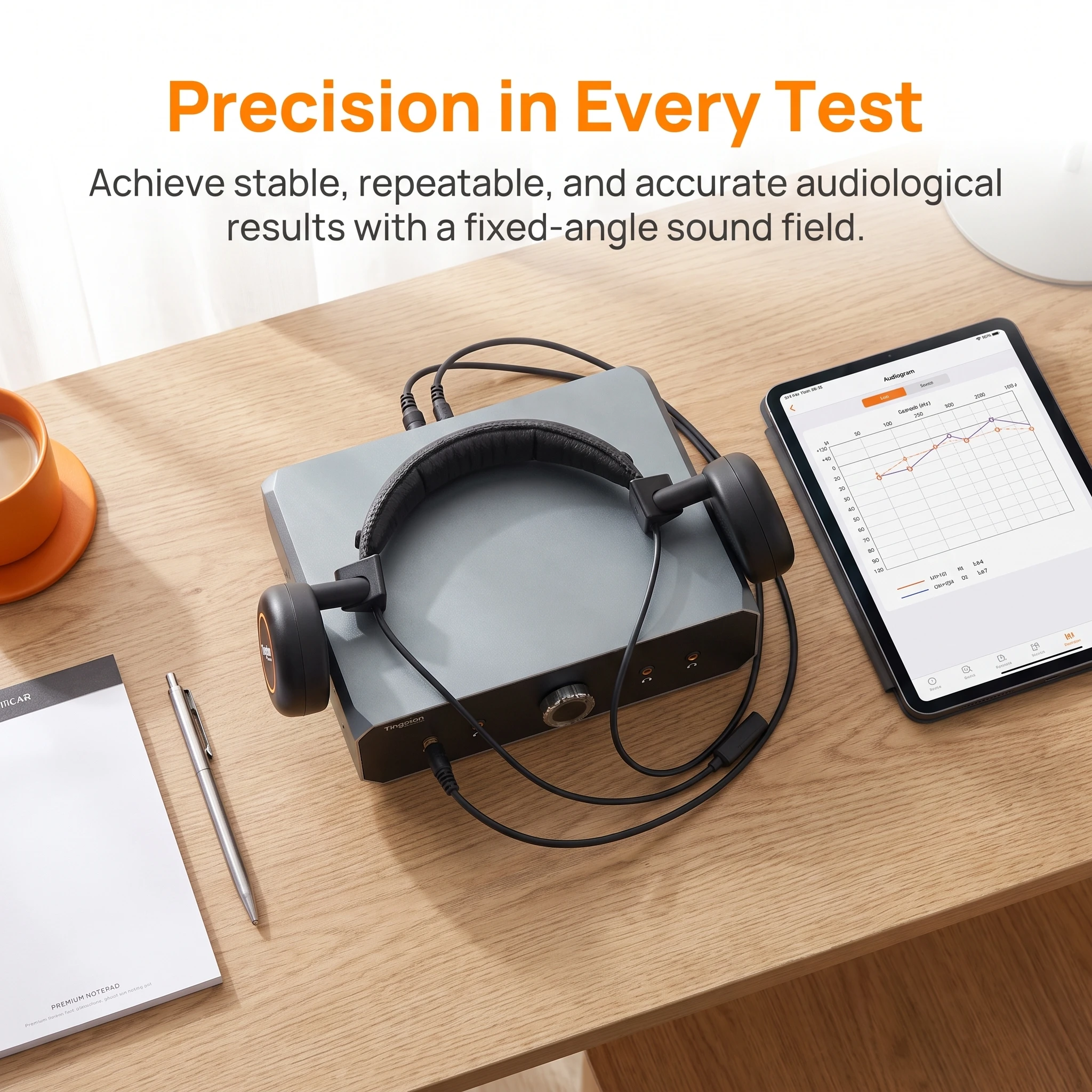 Hearing Test Device Portable Audiometer Headphone Sound Field Medical Head Mounted Sound Stage Voice Check Hearing Examinations