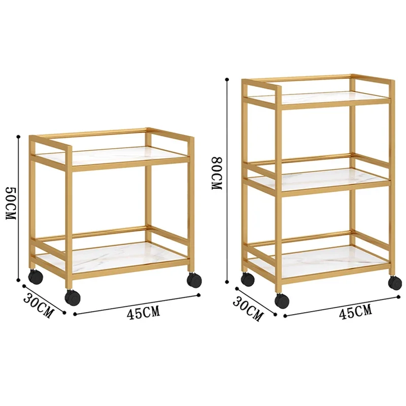 High-end Beauty Cart Skin Care Collection Tool Storage Cart Multilayer Storage Rack Hairdressing Nail Organizer Cart with Wheels