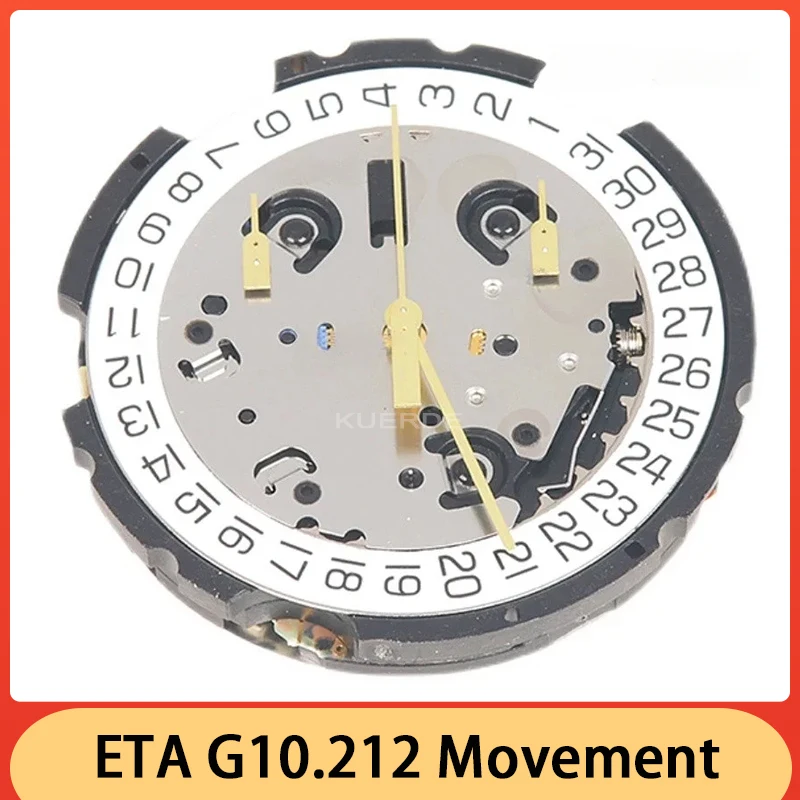 Import Swiss ETA G10.212 V8 Quartz Movement Date At 3 O'clock，6 Hands G10211 Stable Quality New Watch Movement Replacement Parts