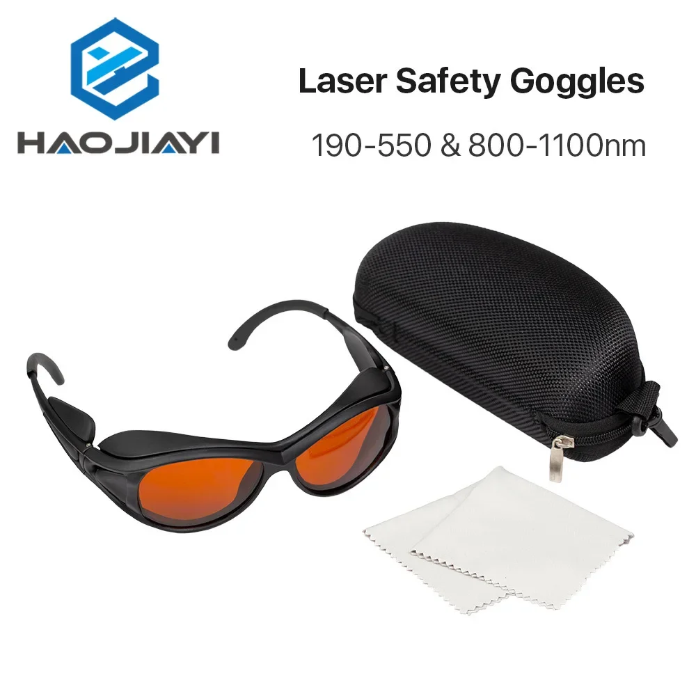 Laser Safety Goggles 190-550nm & 800-1100nm Type A Shield Protective Glasses Protection Eyewear for  UV & Green Fiber