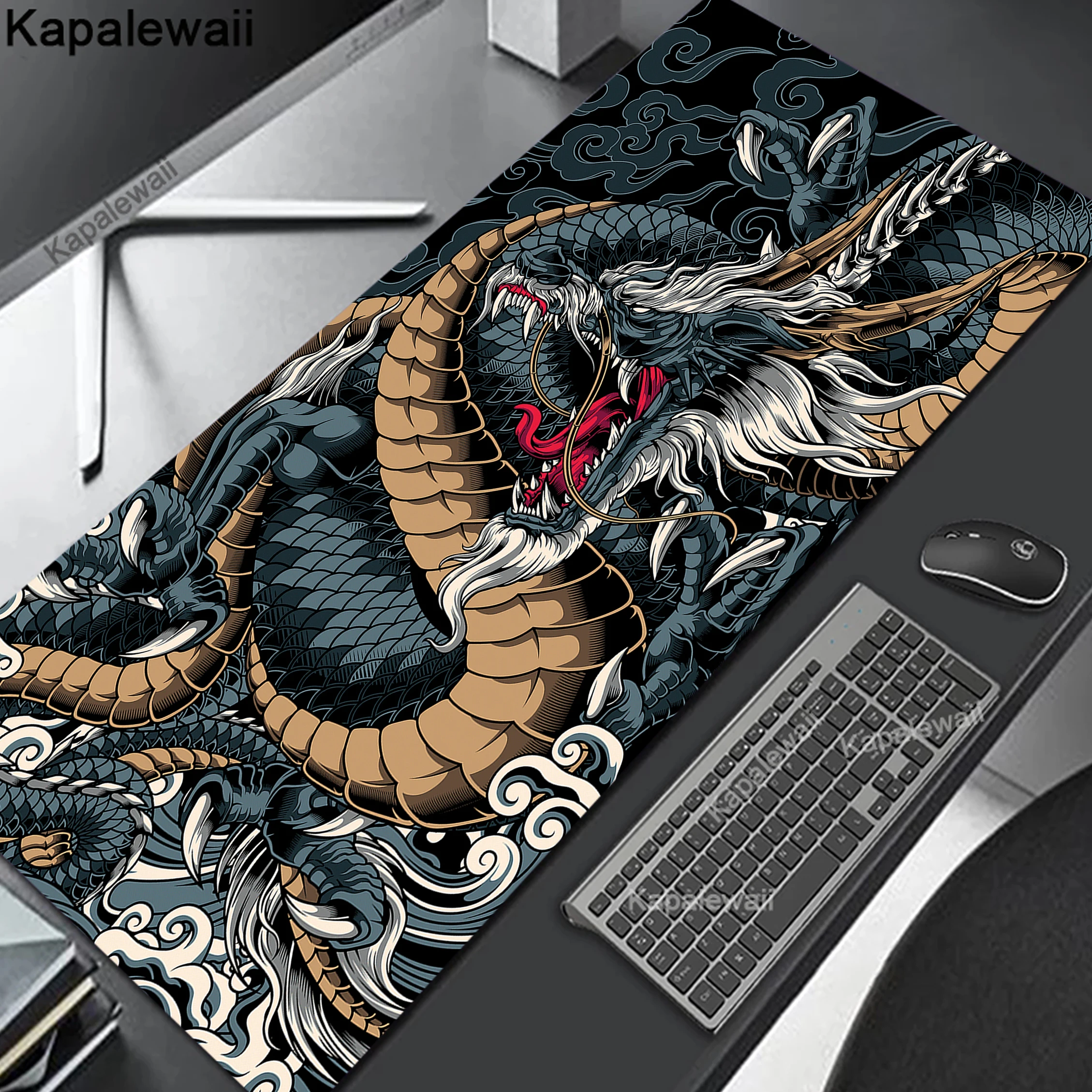 Anime Dragon Extended Mousepad Gaming Speed Keyboard Pads Locking Edge Desk Mat Office Mouse Pad Tapis de Souris 900x400mm