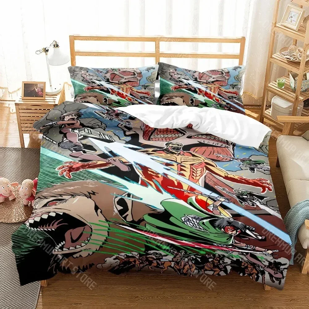 

3D Print Titan Attack Duvet Cover Set King Queen Double Full Twin Single Size Bed Linen Set