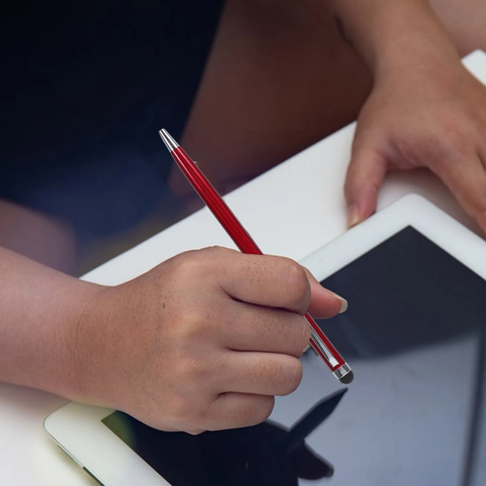 

Стилус-ручка 2-в-1 с двойным назначением и функцией шариковой ручки для устройств, темно-красный, портативный, точный