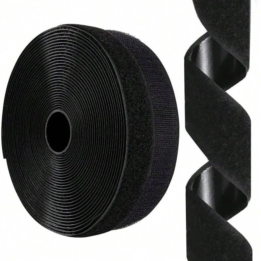 

Inch X 26 Feet Hook And Loop Tape Sticky Back Fastener Roll Nylon Se- Adhesive Heavy Duty Strips Fastener For Home Office Schoo