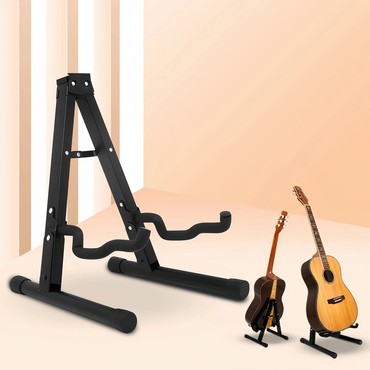 Suporte de chão dobrável para guitarra Miwayer, suporte universal de metal portátil para guitarra acústica, clássica, elétrica, baixo, ukulele