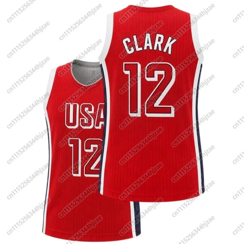 26-27 New # 12 Caitlin Clark Men's Basketball Shirt 3D Print Tank Top Quick Drying Casual Suitable for Daily Wear FamilyMatching
