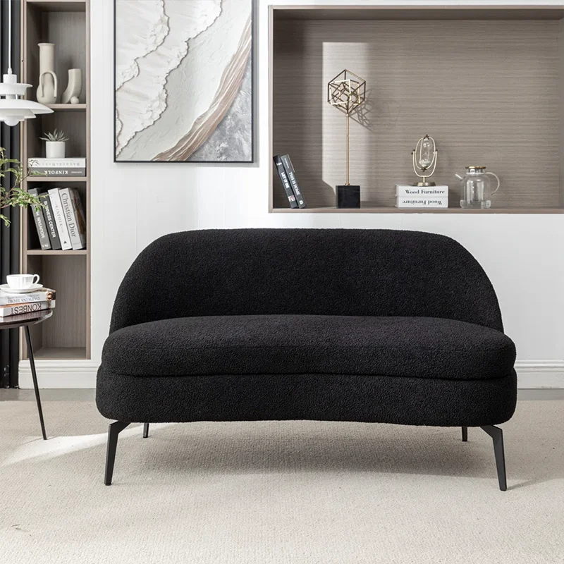 #   Maßgefertigtes Elegantes Teddy-Fleece-Sofa mit Hochdichtem Schaumstoff, Edelstahlbeinen und Holzrahmen