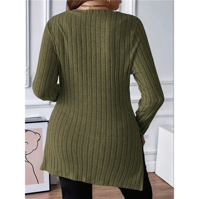 ABRT-Women Long Sleeve Shirts Trendy Casual Square Neck Tops Light-Weight Sweaters