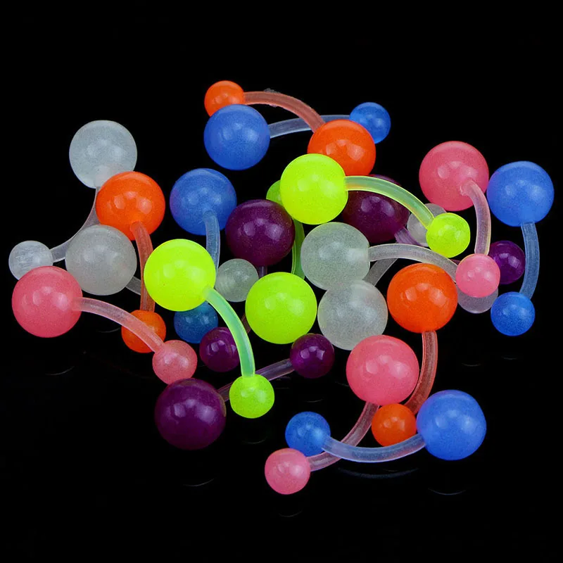 Glow in the Dark Belly Button Rings Set