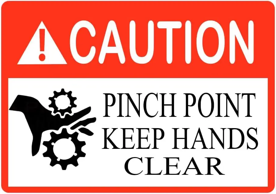 8 Pcs Caution Pinch Point Keep Hands Clear Stickers  3.5*5 Inch Adhesive Labels Caution Danger Stickers for Machinery Warning