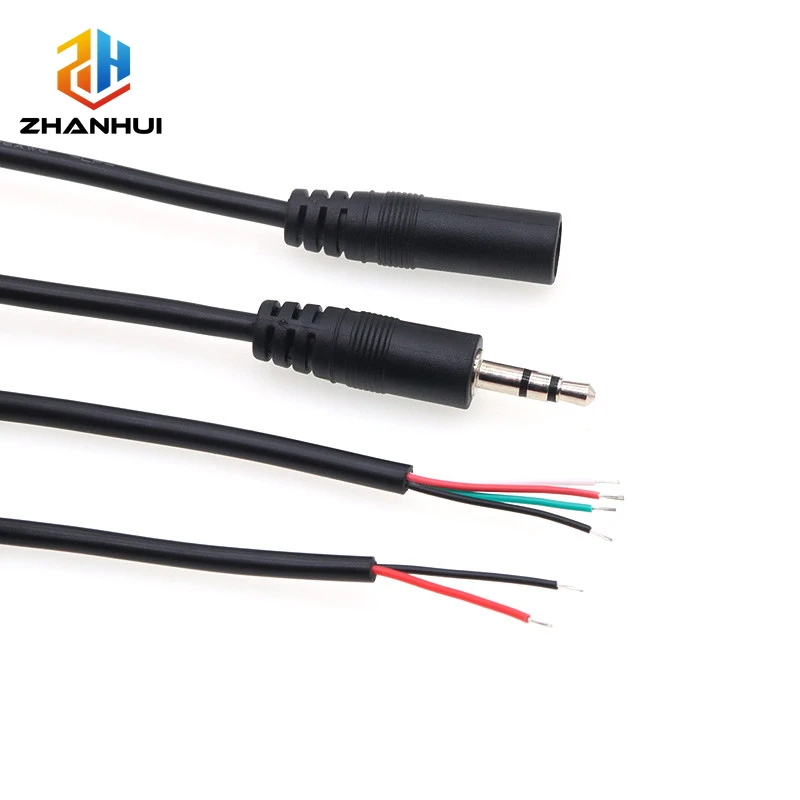 1/2/5Pcs 3.5mm Male/Female AUX Connector Mono/Stereo 3/4 Pole Bare Wire Solder Plug for Headphone Repair & Cable Extension