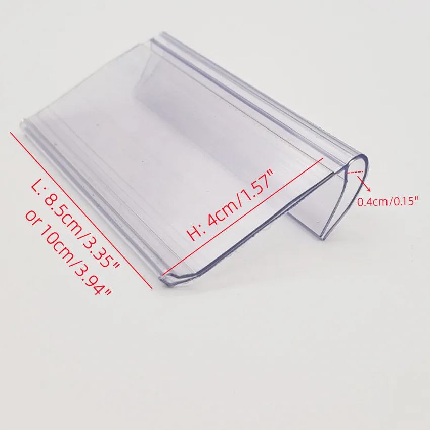 Plastic Clear Label Display Card Holder Clamp Clip Supermarket Retail Fruit Basket Price Promotion 100pcs