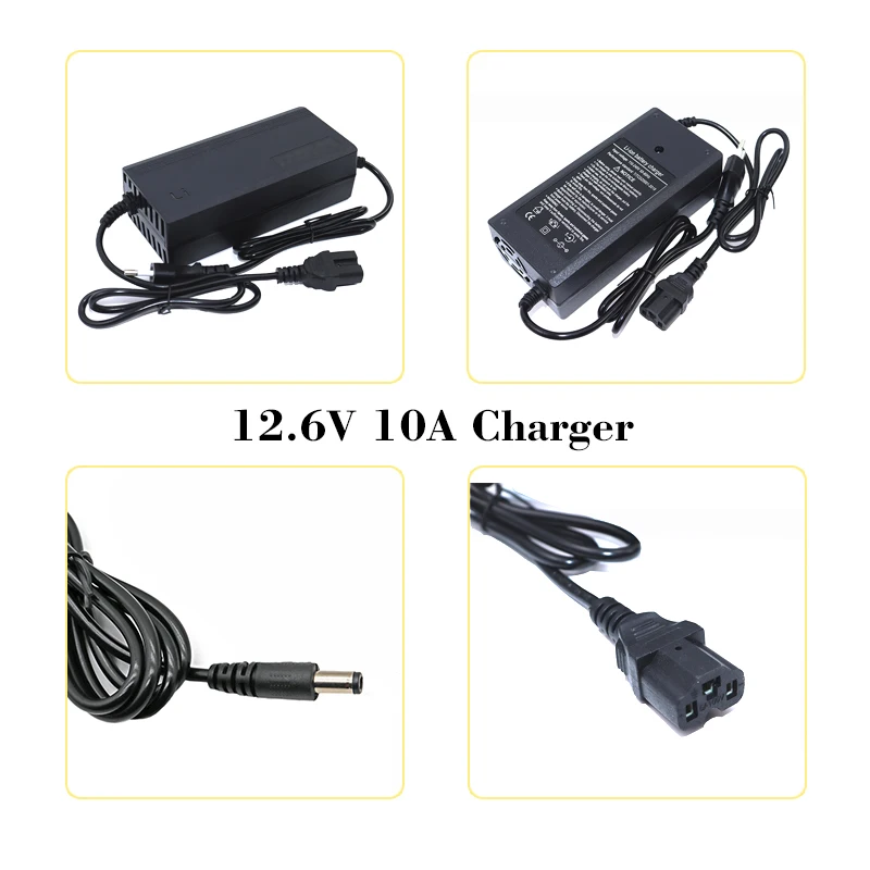 New 12.6V 1A/3A/5A/10A Lithium Battery Smart Charger AC110-220V to DC For 3S 11.1V 12V Power Supply Li-ion Cells Fast charging