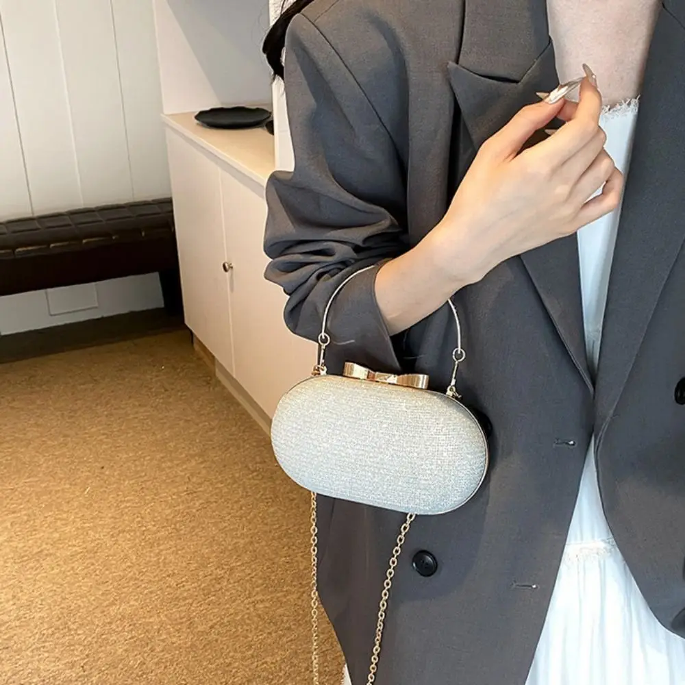 

Retro Bow Buckle Evening Banquet Bag Rhinestone Wrist Bag Box Handbag Shoulder Bag Glitter Ladies Clutch Bag Women