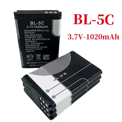 BL 5C BL5C BL-5C 3.7V Lithium Polymer Phone Battery For Nokia 1100 1110 1200 1208 1280 2600 2700 3100 3110 5130 6230 1600