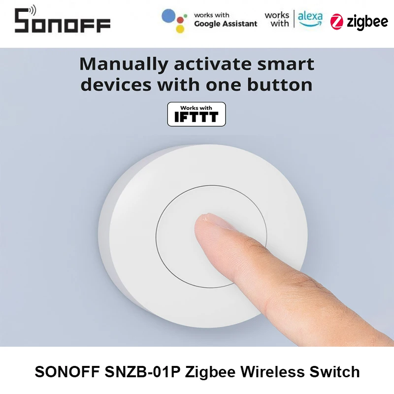 

SONOFF SNZB-01P Zigbee Wireless Switch Button Smart Scene Switch Home Automation Control For EWeLink APP Alexa Smartthings