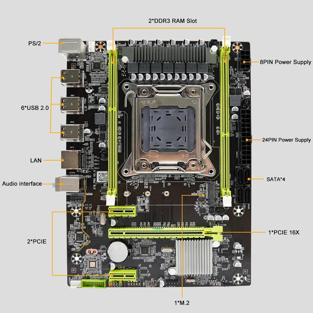 SEJISHI-X79 Desktop Motherboard, DDR3, 64GB, 4 x SATA M.2 Suporte, LGA 2011, Xeon E5, 2630, 2640, 2650, 2660, 2670, 2680 CPU