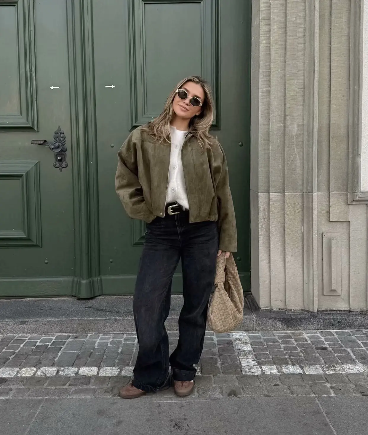Women Autumn Winter European American Pilot Jacket Batwing Sleeve Zip Up Loose Faux Suede Casual Outerwear Coat